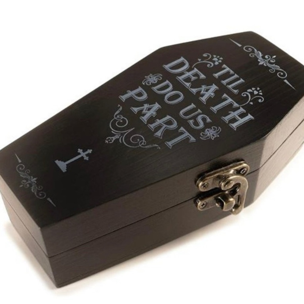 Till death do us part coffin ring box